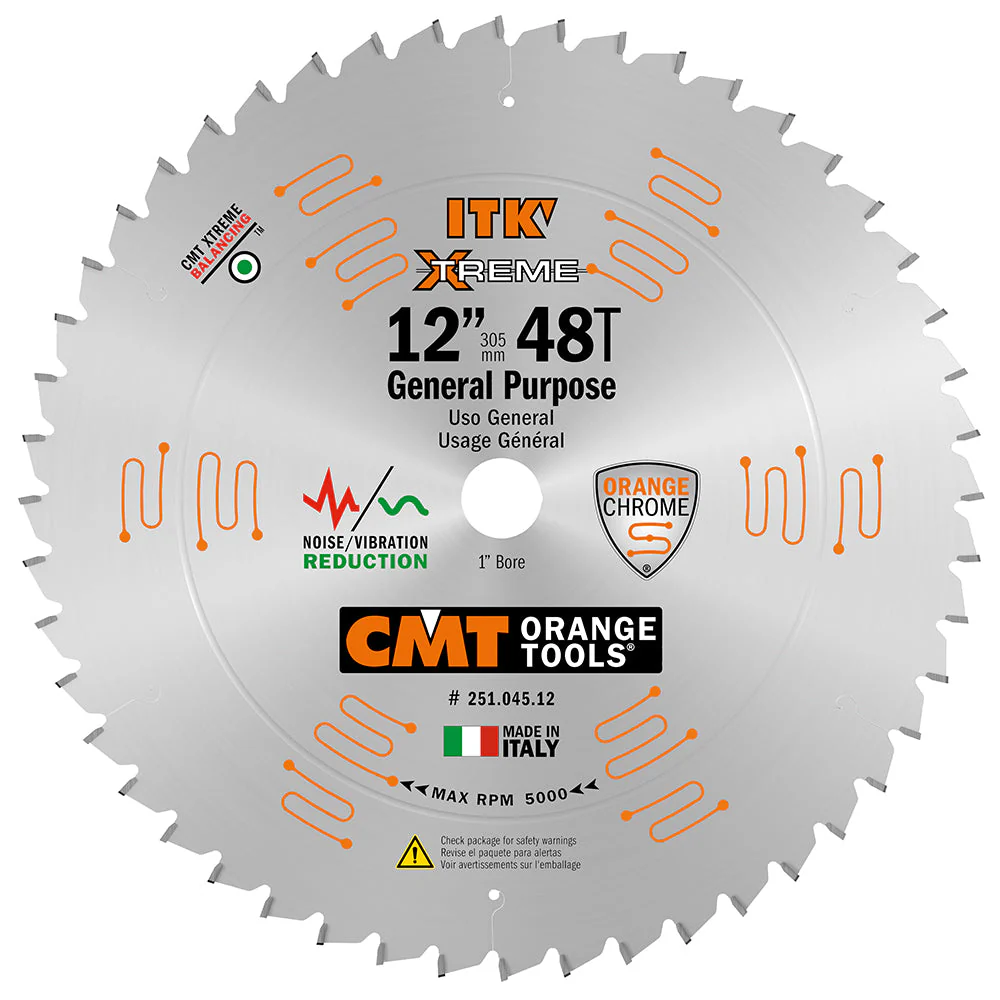CMT 251.045.12 ITK XTREME 12-In x 48Teeth Wood Saw Blade for General Purpose Cutting