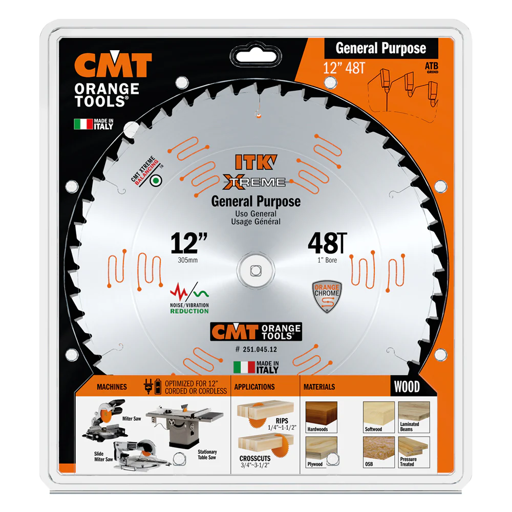 CMT 251.045.12 ITK XTREME 12-In x 48Teeth Wood Saw Blade for General Purpose Cutting - Image 4