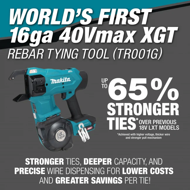 40V Max XGT Brushless Rebar
Tying Tool Kit (2 x 2.5 Ah) - Image 3