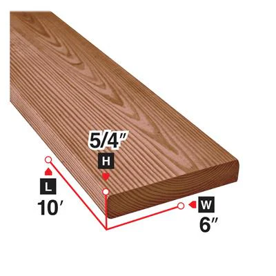 5/4 in. x 6 in. x 10 ft. Brown Pressure Treated Decking Board