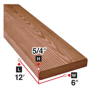 5/4 in. x 6 in. x 12 ft. Brown Pressure Treated Decking Board