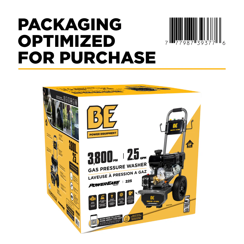 BE B3875PA 3,800 PSI 2.5 GPM Cold Water Gas Pressure Washer - Image 12
