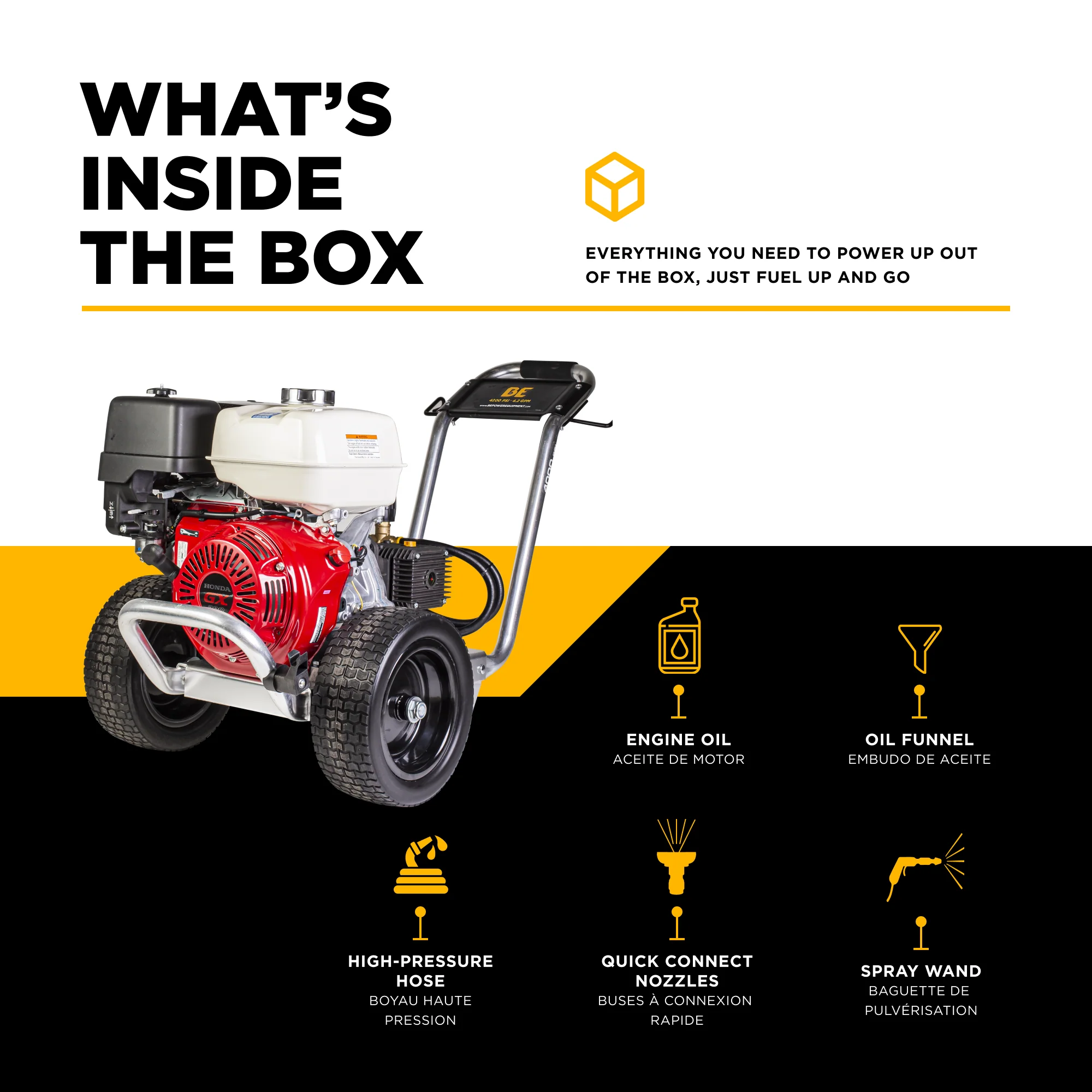 BE B4213HAAS 4,200 PSI - 4.2 GPM Cold Water Gas Pressure Washer with Honda GX390 Engine - Image 5