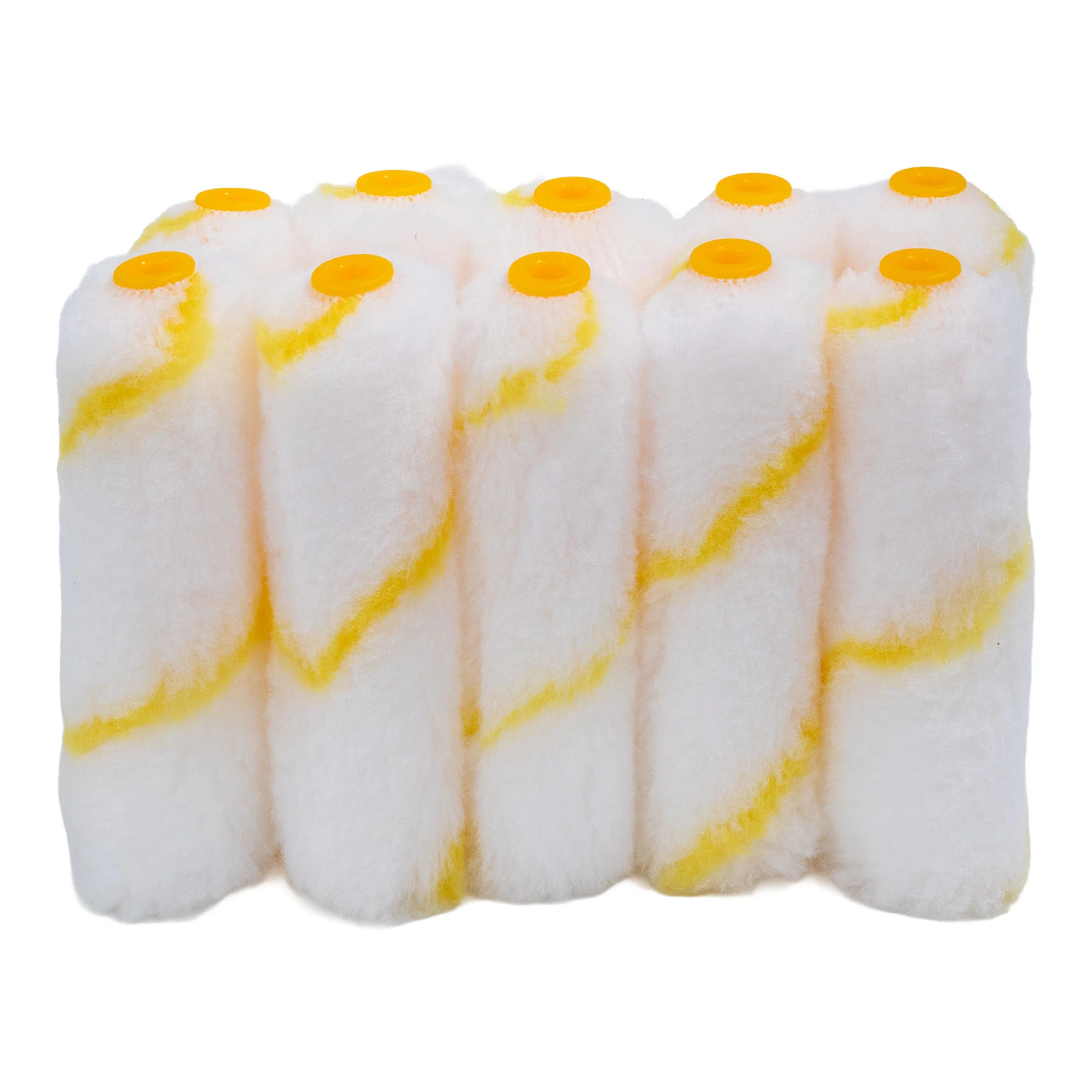 Bennett 10x4 Y/S 4 in. Micro Smooth & Semi Smooth Surfaces Yellow Stripe Lint-Free Roller Refill - Image 2