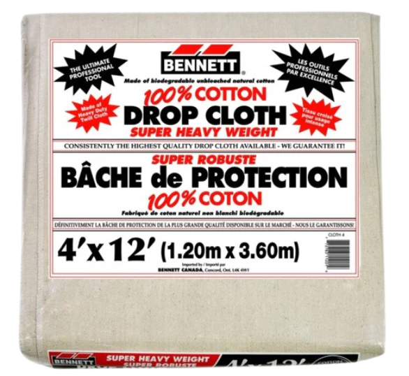 Bennett PLSCLOTH4 4ft x 12ft Canvas Drop Cloth