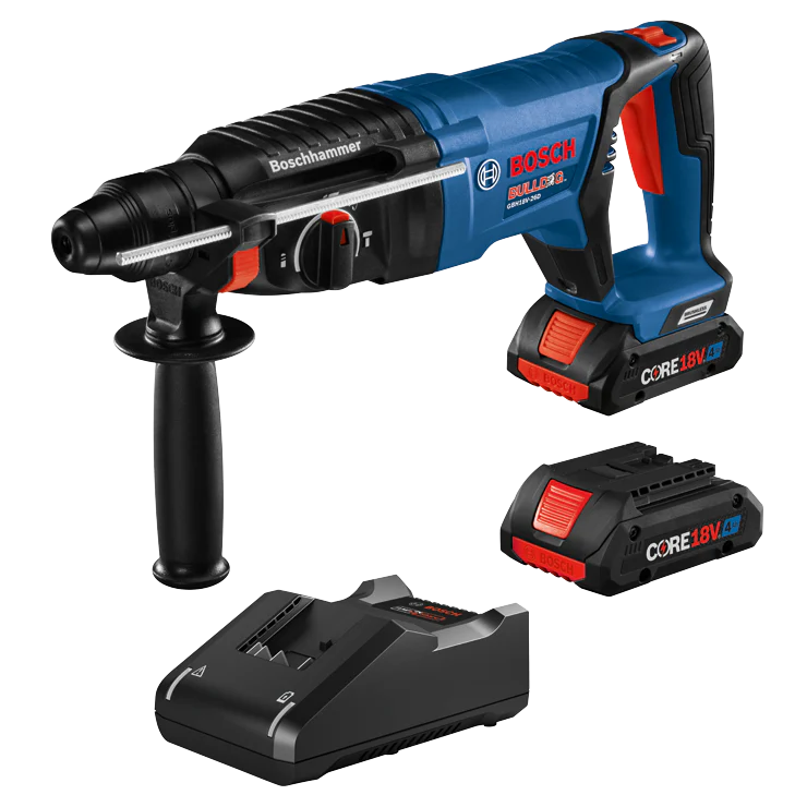 Bosch GBH18V-26DK25 Bulldog 1 in. SDS Plus Rotary Hammer Drill Kit (2 x 4.0 Ah)