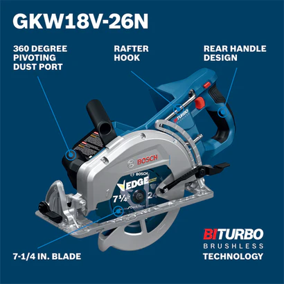 Bosch PROFACTOR 18V 7-1/4 In. Rear Handle Circular Saw (Tool Only) - Image 2