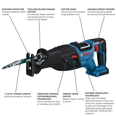 Bosch GSA18V-110N Cordless Reciprocating Saw (Bare Tool) - Image 5