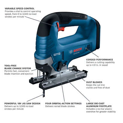 Bosch GST18V-50N 18V Top Handle Jig Saw (Tool Only) - Image 3