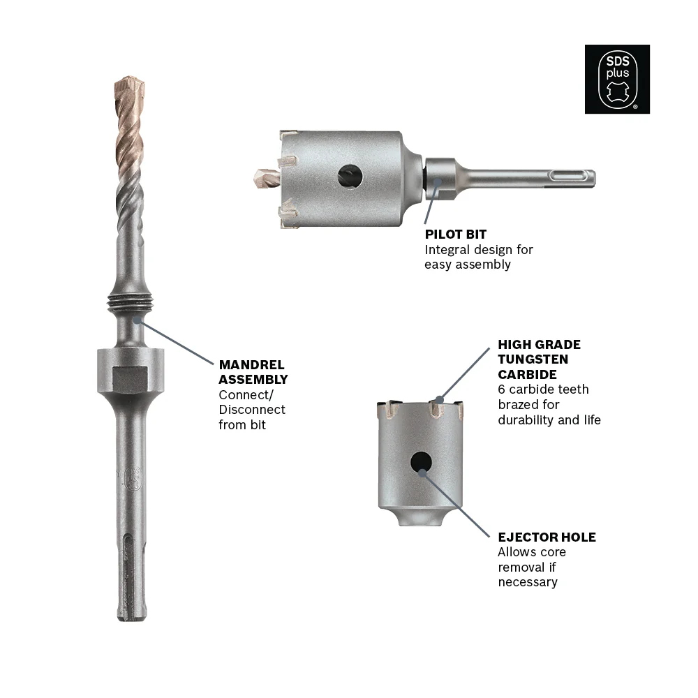 Bosch T3913SC 1-9/16 In. SDS-plus® SPEEDCORE™ Thin-wall Core Bit - Image 3