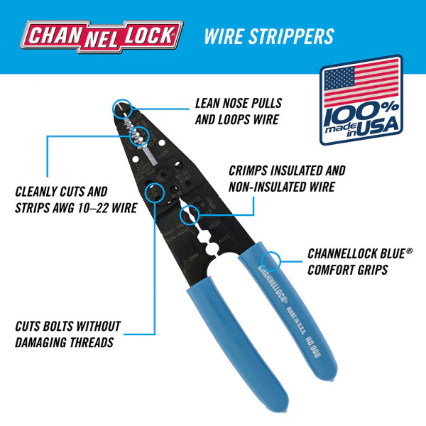 Channellock 908 8 in. Wire Stripper - Image 2