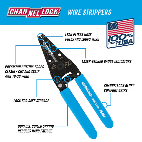 Channellock 958 6 in. Wire Stripper - Image 2