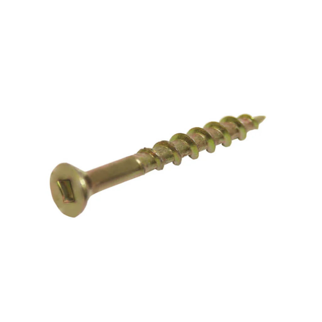 DuraDrive #8 x 2 in. Construction Screws, Yellow Zinc, Flat Head Square (3,500 Per Box)