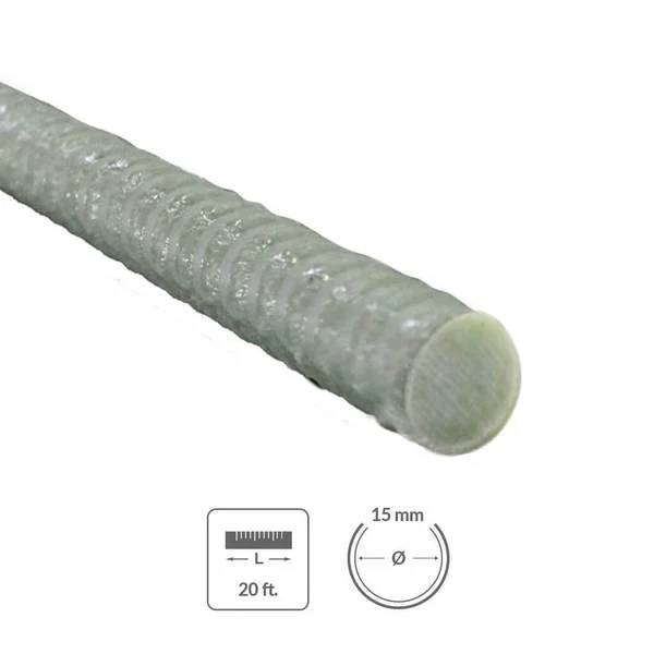 15 mm x 20 ft. Fiberglass Rebar