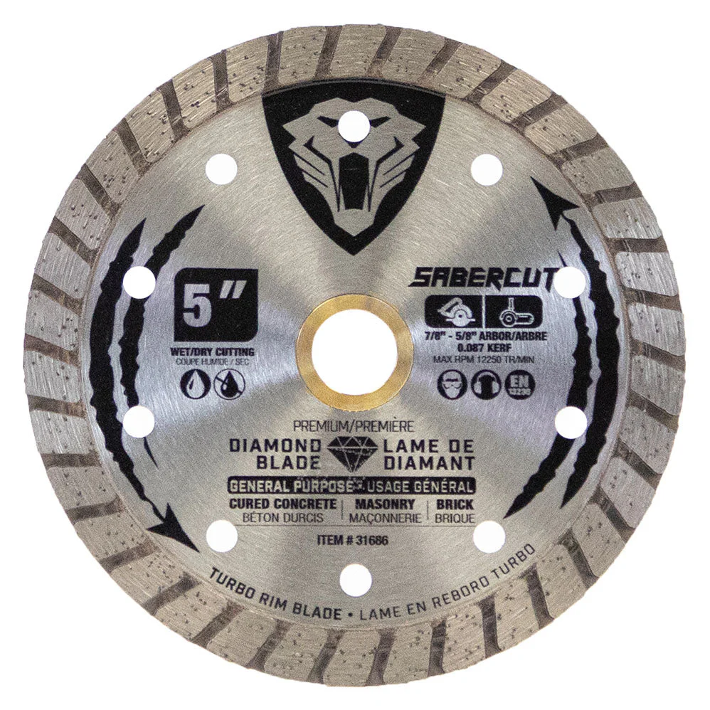 Sabercut 5 in. General Purpose Concrete, Brick & Masonry Turbo Continuous Diamond Blade