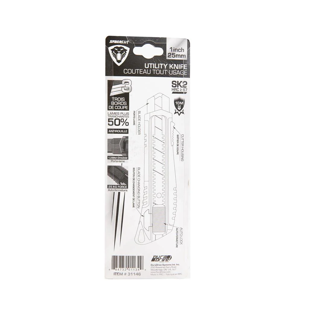 Sabercut 25mm Auto-Lock Utility Knife - Image 6