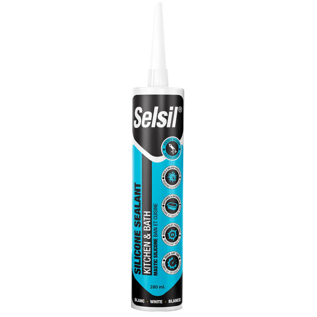 Selsil 280mL Kitchen & Bath 100% Silicone, White