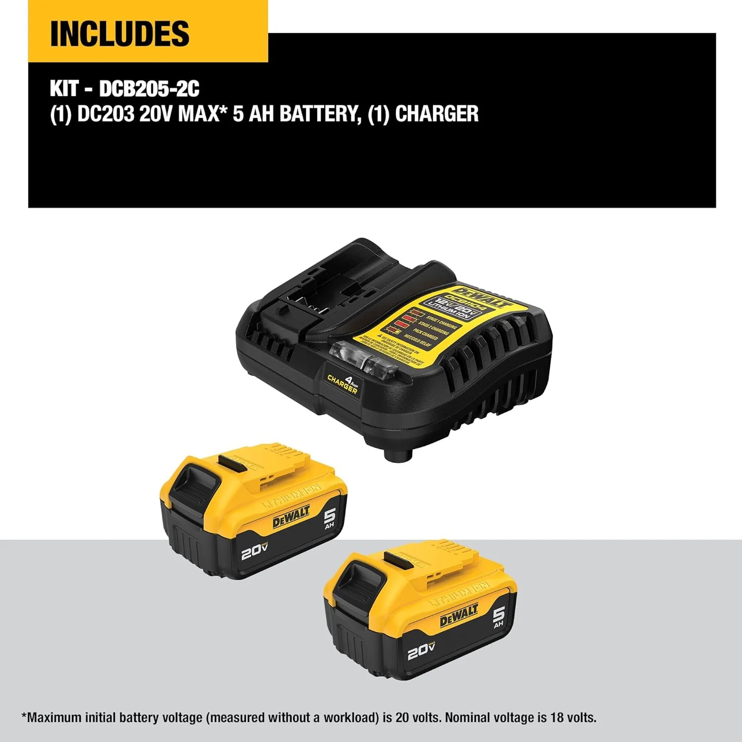 DeWalt DCB205-2C 20V MAX* Lithium-Ion 5 Ah 20 V Battery and Charger Kit - Image 5