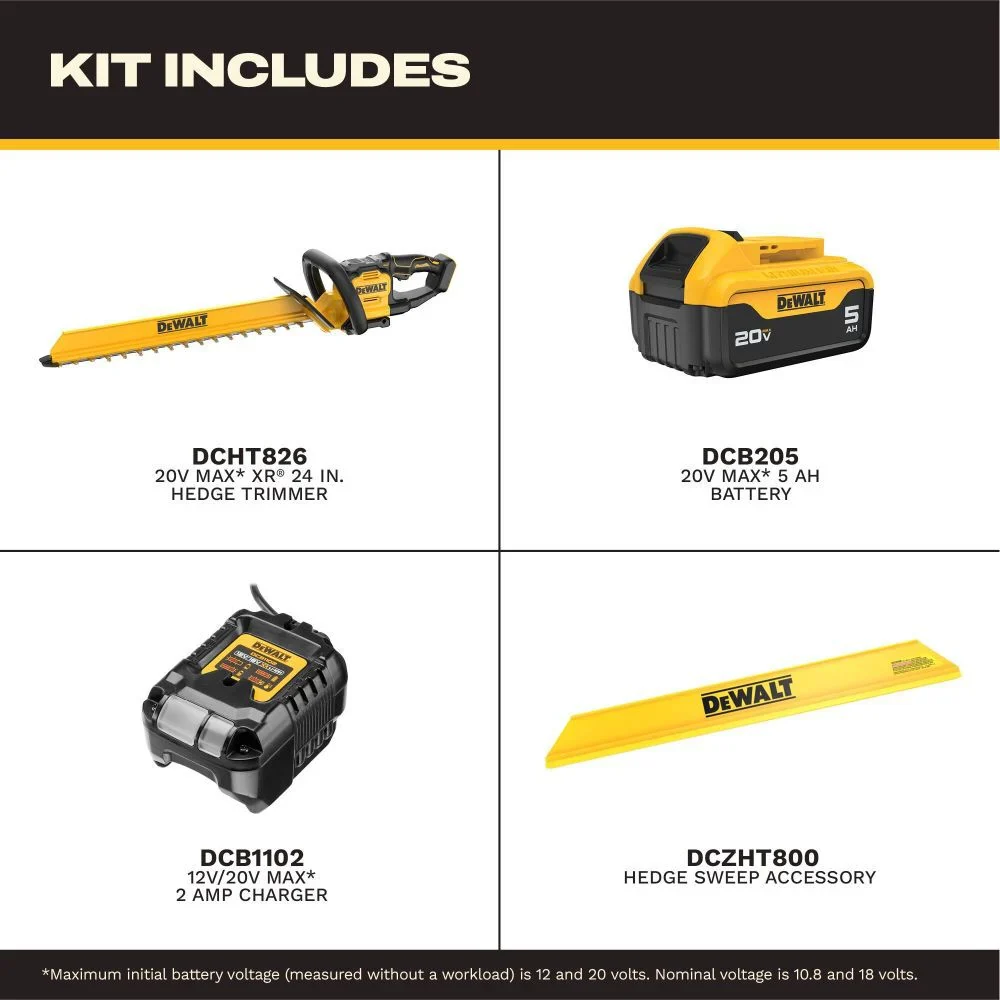 DeWalt DCHT826P1 20V Max XR 24 in. Hedge Trimmer Kit - Image 6