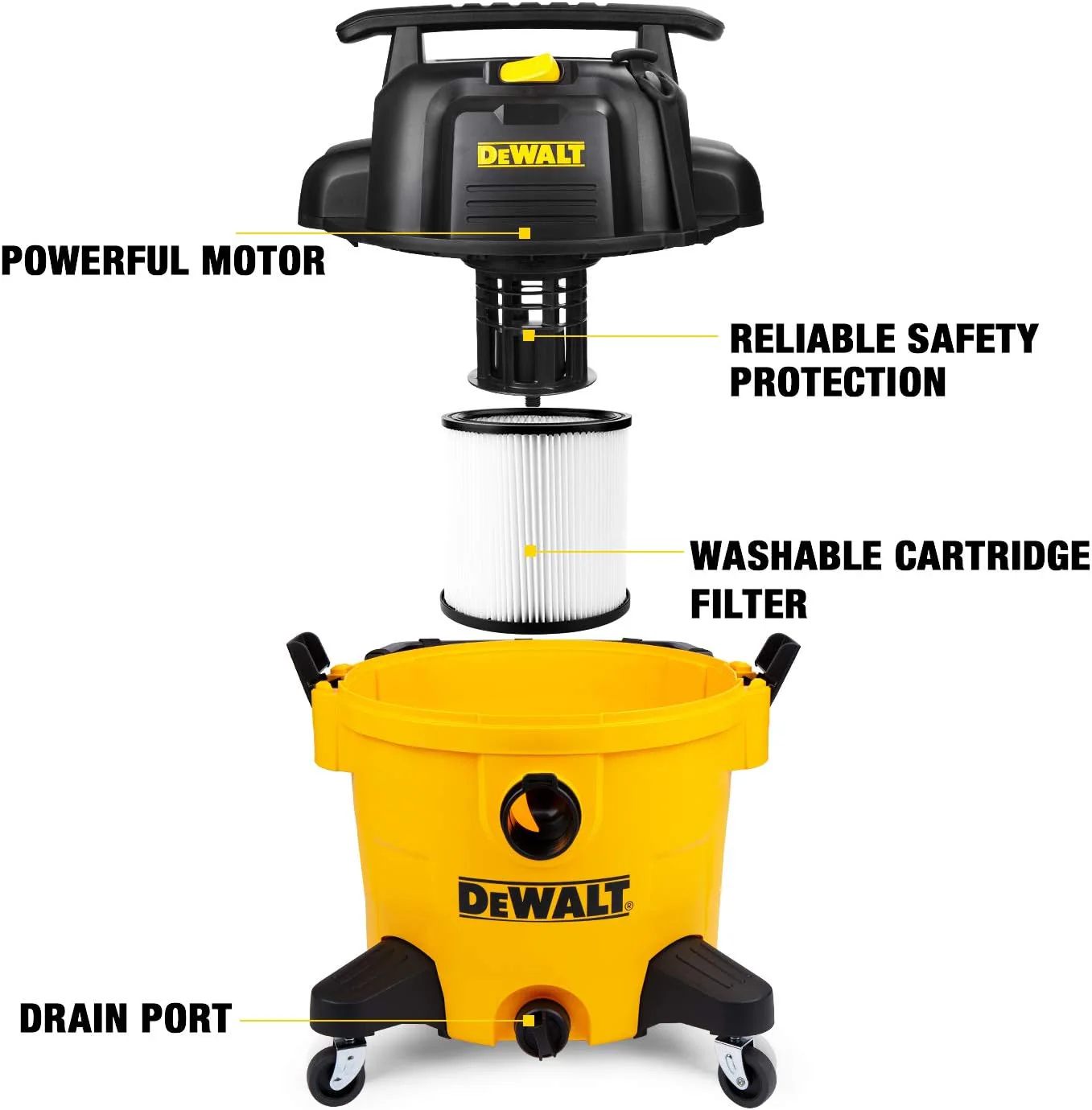 DeWalt DXV10P-QT 10-Gallon 5.5 HP Wet/Dry Vacuum - Image 6