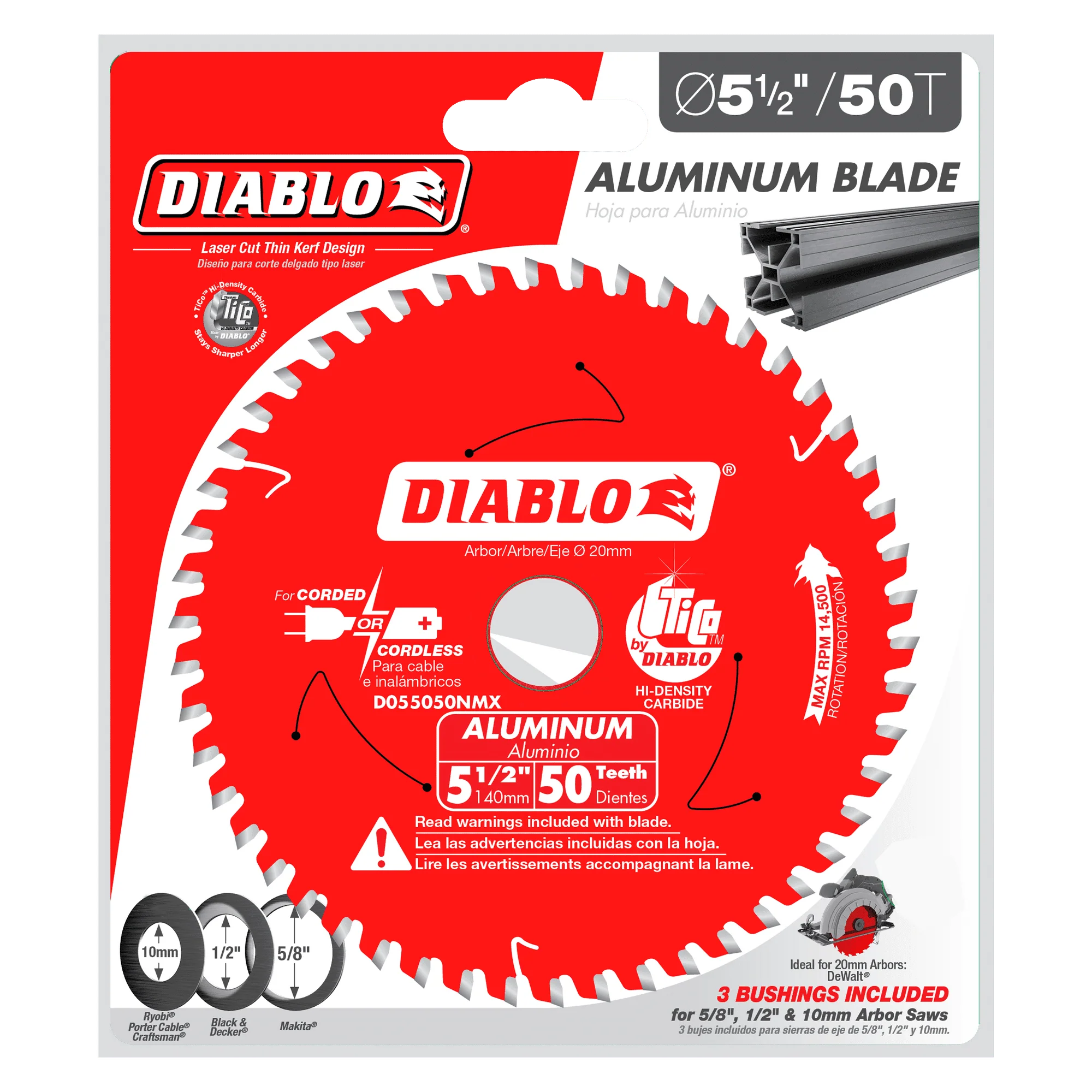 Diablo Tools D055050NMX 5-1/2 in 20 mm 14500 rpm Saw Blade - Image 2