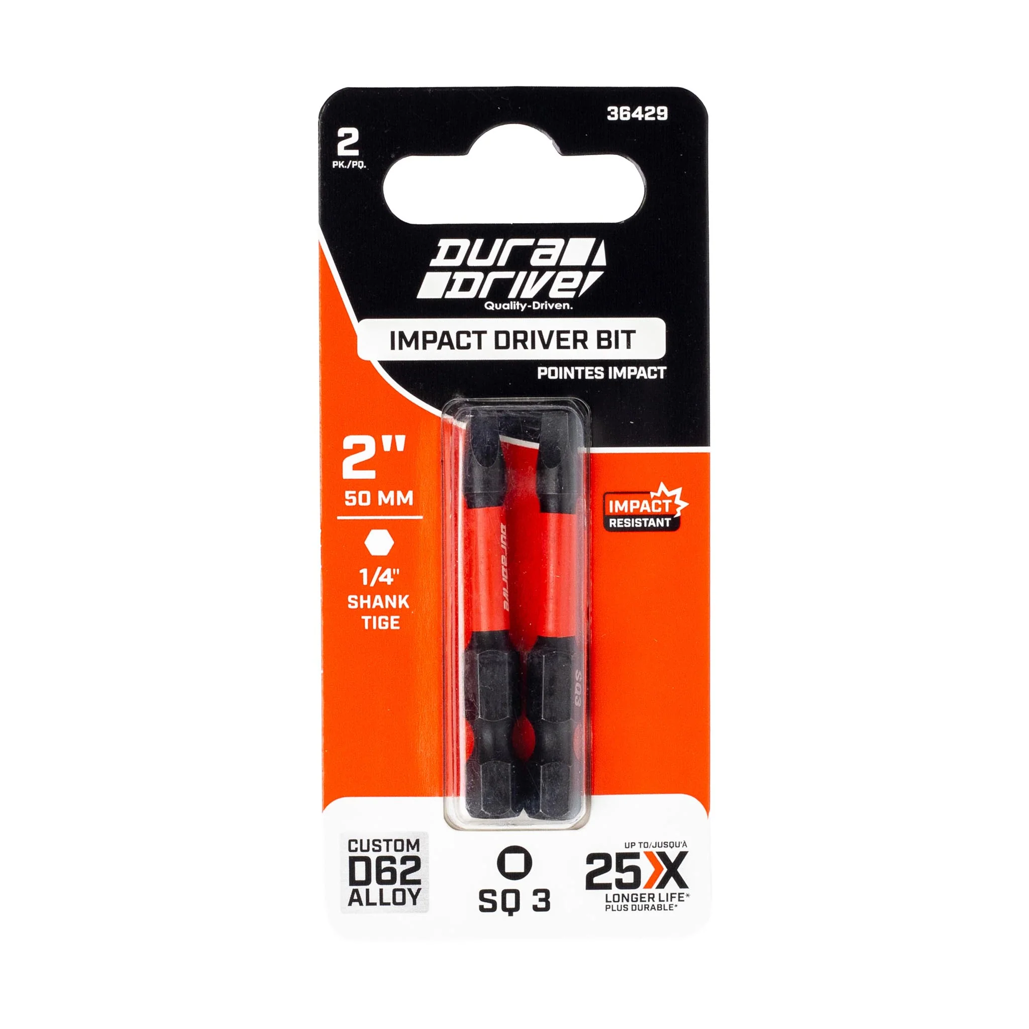 DuraDrive 2.0 SQ3 x 2" Impact Driver Bit (2-Pack) - Image 2