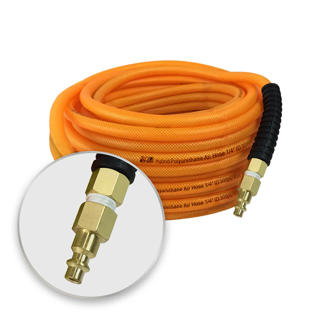 DuraDrive FO1475F 1/4 in. x 75 ft. Orange Hybrid Polyurethane Air Hose with Swivel Fitting - Image 4