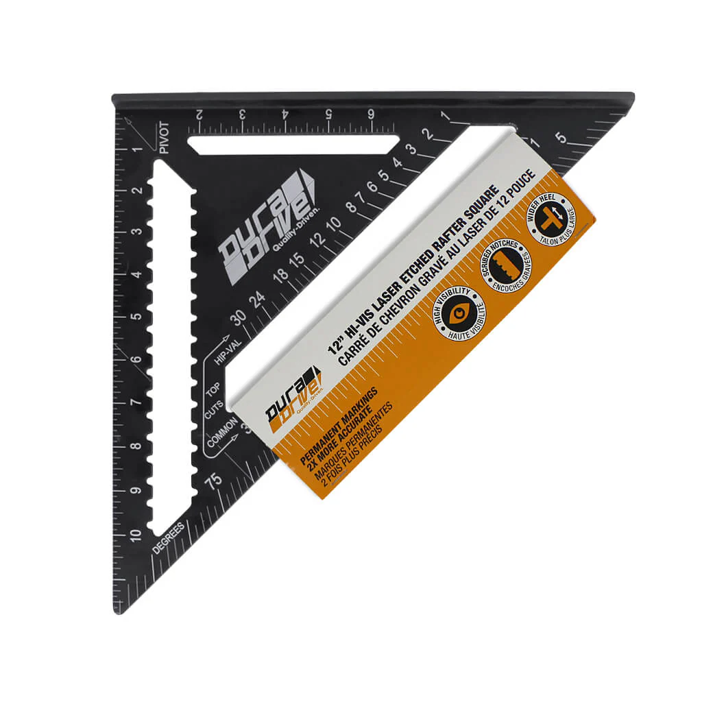 DuraDrive 12 in. Hi-Vis Laser Etched Wide Flange Rafter Square - Image 4