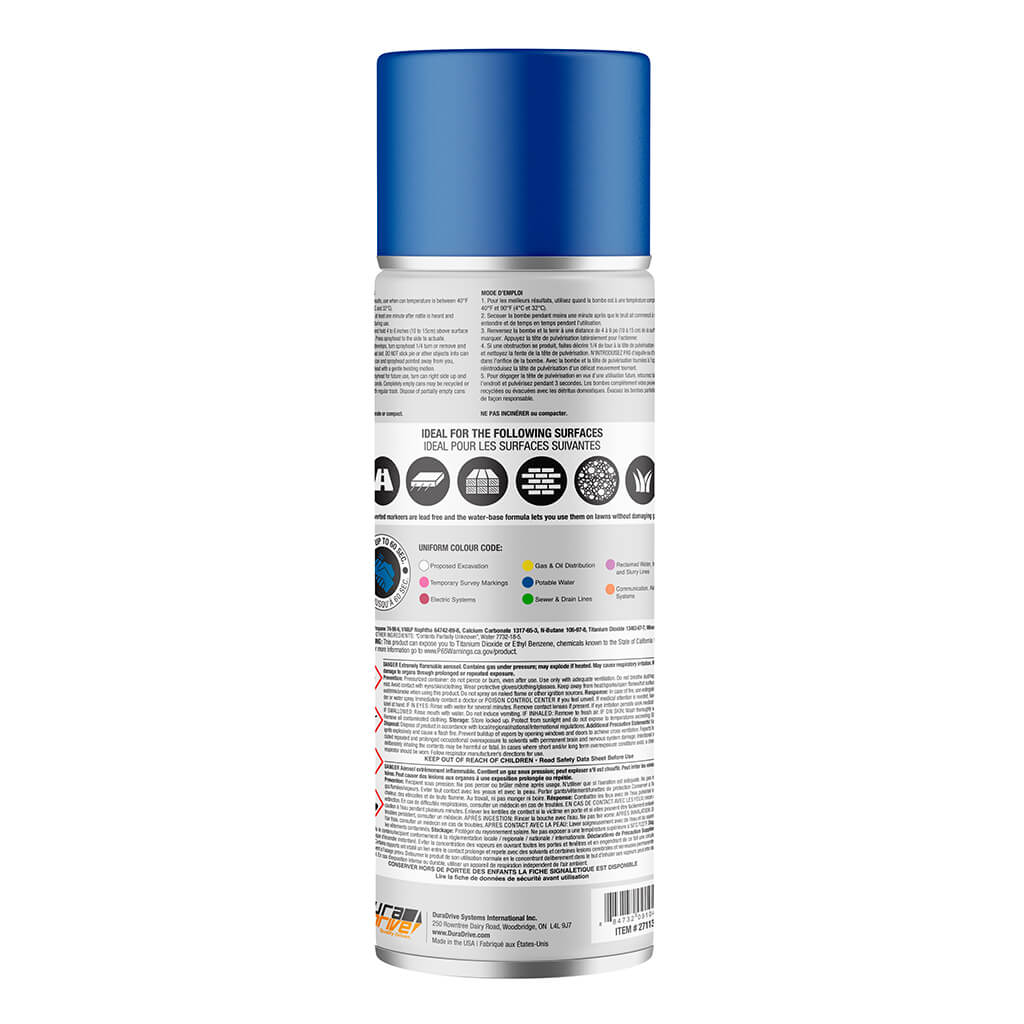 DuraDrive 16 oz. Blue Inverted Marking Spray Paint - Image 2