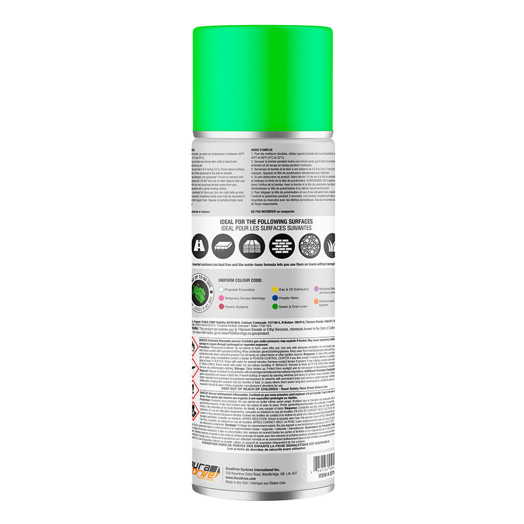 DuraDrive 16 oz. Green Inverted Marking Spray Paint - Image 2
