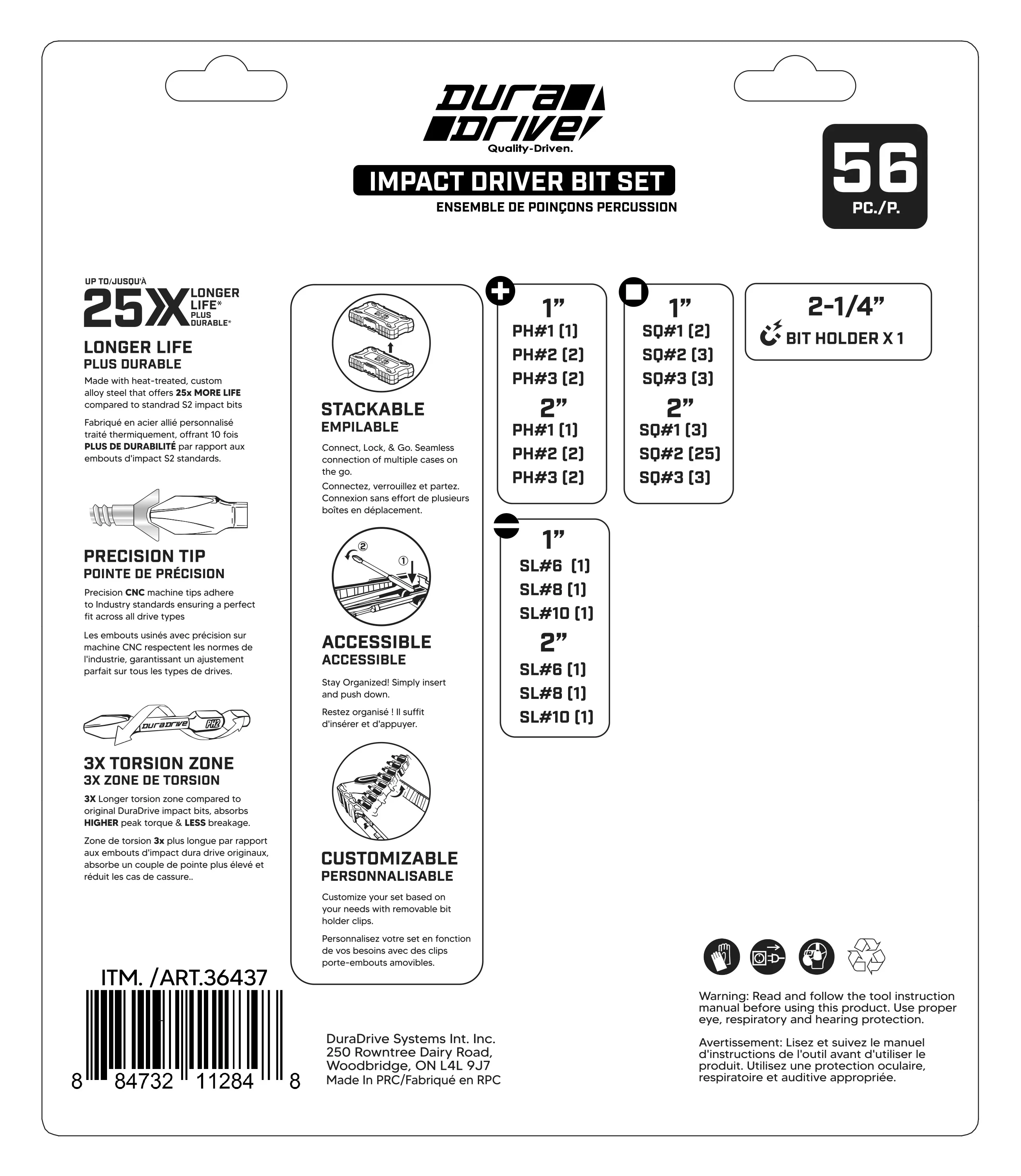 DuraDrive 2.0 Impact Driver Bit Set (56-Pieces) - Image 2