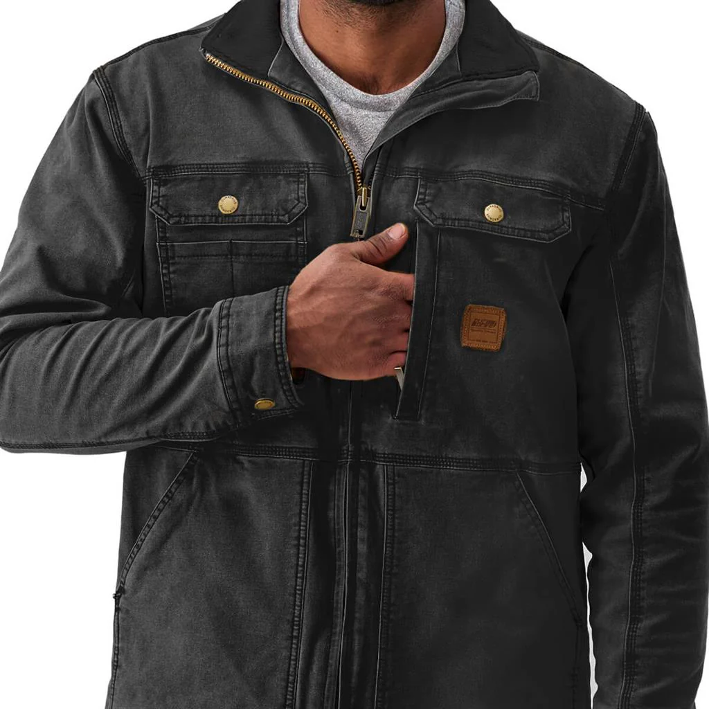 FINAL SALE-DURADRIVE SONI VINTAGE LINED DUCK JACKET BLACK - Image 4