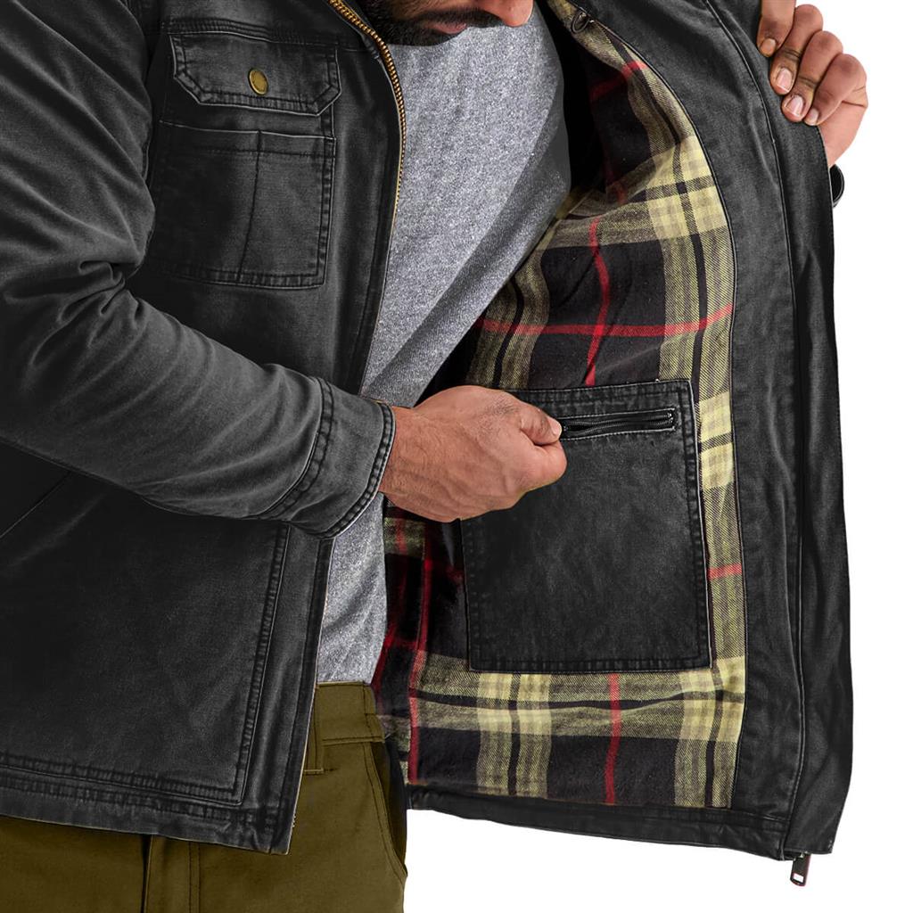 FINAL SALE-DURADRIVE SONI VINTAGE LINED DUCK JACKET BLACK - Image 7