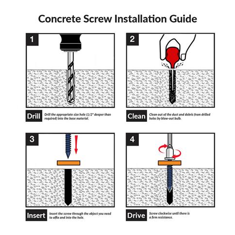 DuraDrive 3/16 in. x 1-1/4 in. Flat Head Square Drive Concrete Screws (6,500 Per Box) - Image 2