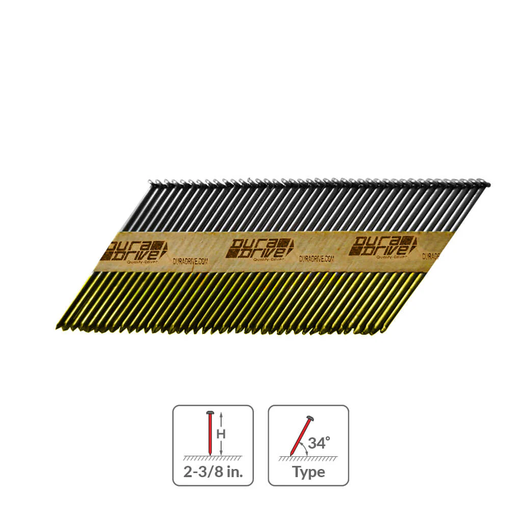 DuraDrive 2-3/8 in. x 0.113 in. 34-Degree Smooth Paper Strip Nails (5,000-Box)