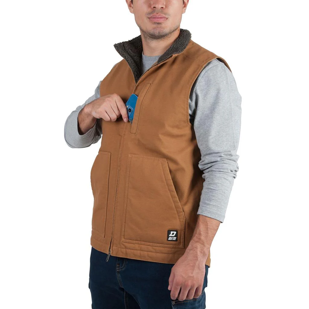DuraDrive Sherpa Fleece-Lined Washed Duck Vest - Image 3