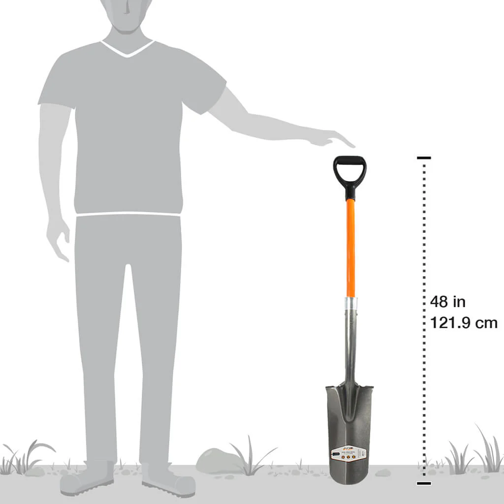 DuraDrive 48" Fiberglass D-Handle Drain Spade Shovel - Image 4