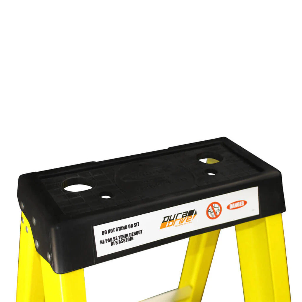 DuraDrive 6' Fiberglass Step Ladder, 300 Lbs. Grade 1A - Image 2