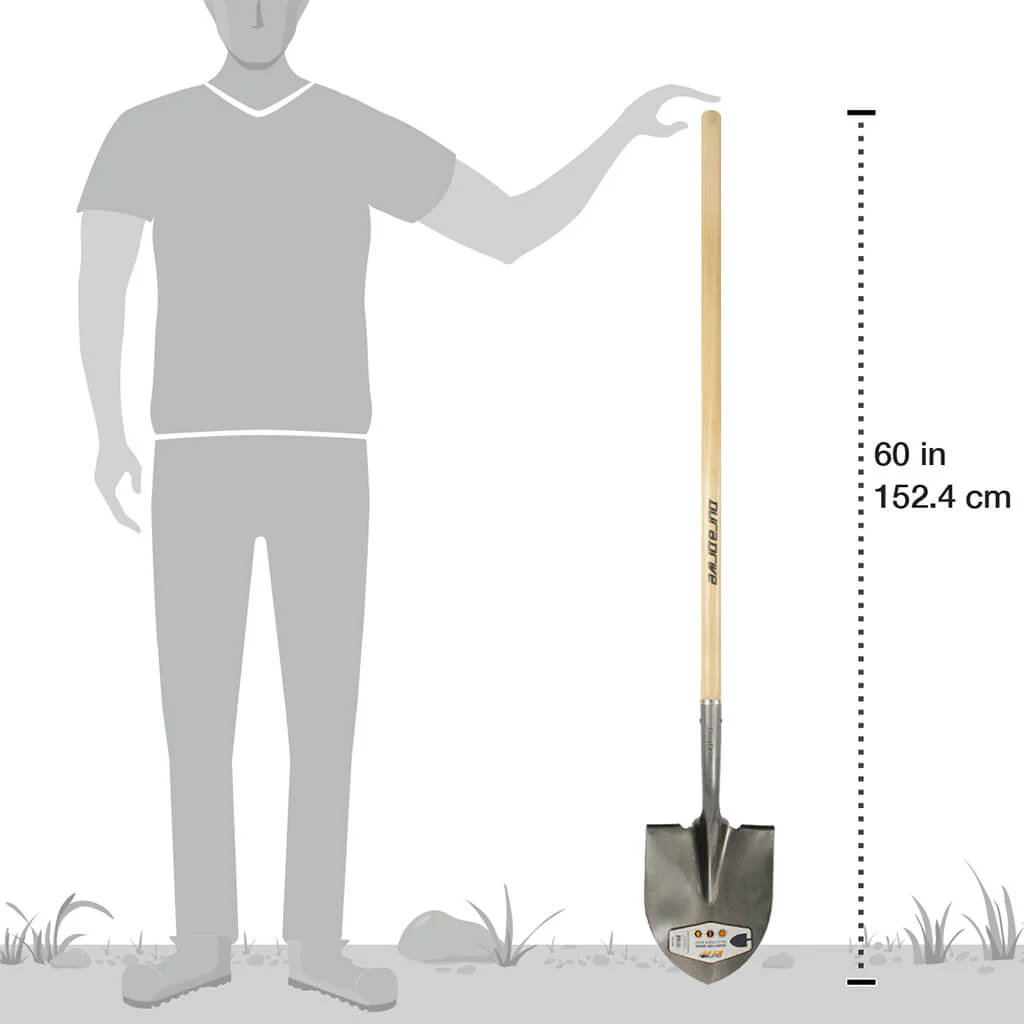 DuraDrive 60" Ash Wood Round Point Shovel - Image 4