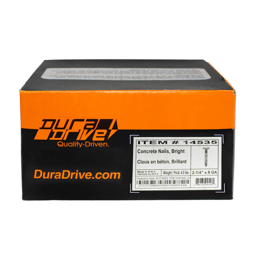 DuraDrive 1 in. 9-Gauge Bright Finish Fluted Spiral Shank Concrete Nails (4.5 lb. per Box) - Image 14