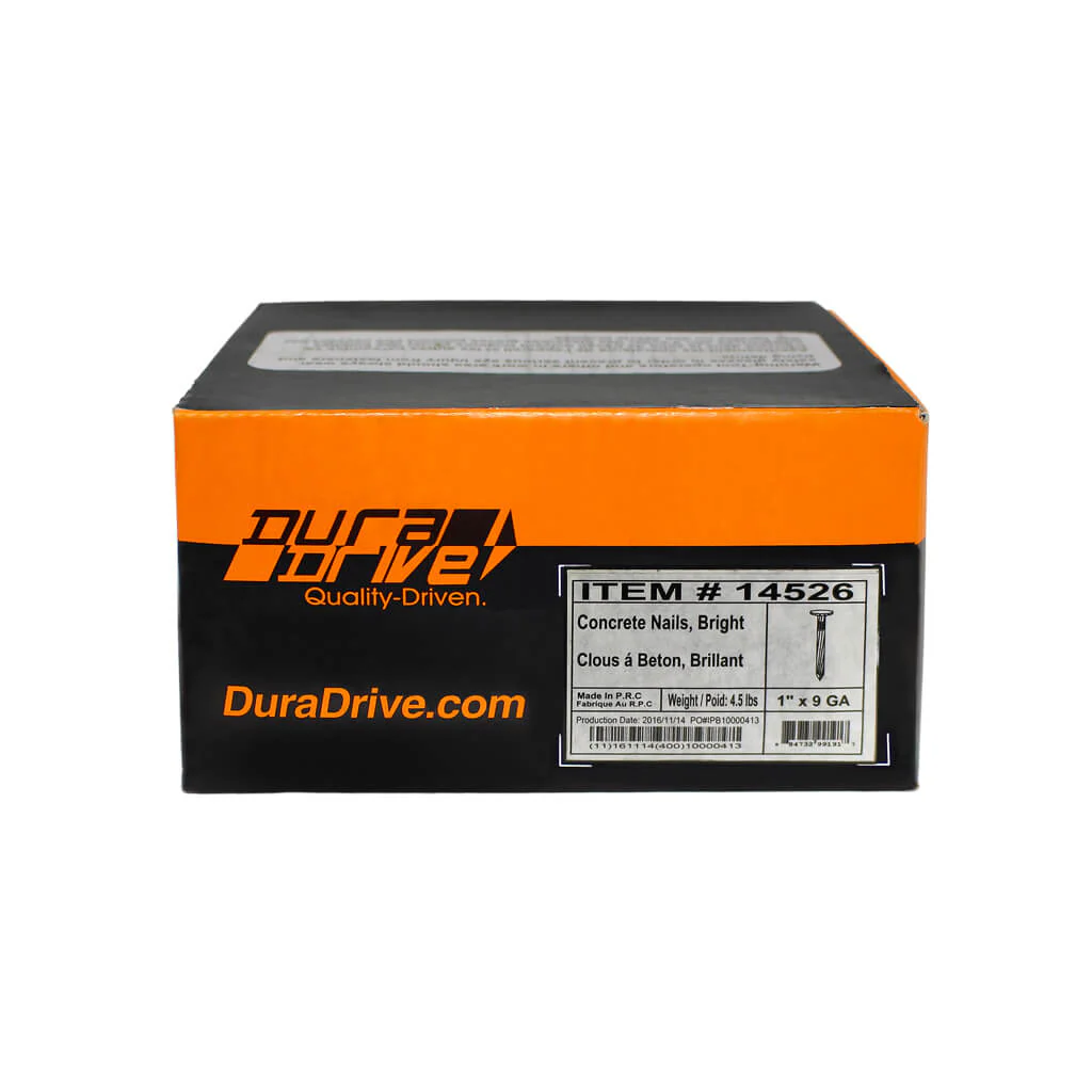 DuraDrive 1 in. 9-Gauge Bright Finish Fluted Spiral Shank Concrete Nails (4.5 lb. per Box) - Image 3