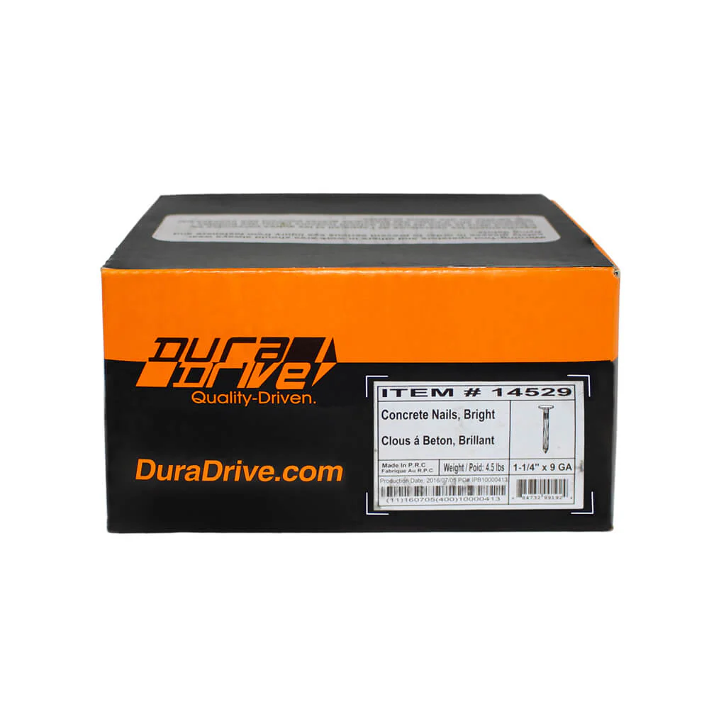 DuraDrive 1 in. 9-Gauge Bright Finish Fluted Spiral Shank Concrete Nails (4.5 lb. per Box) - Image 6