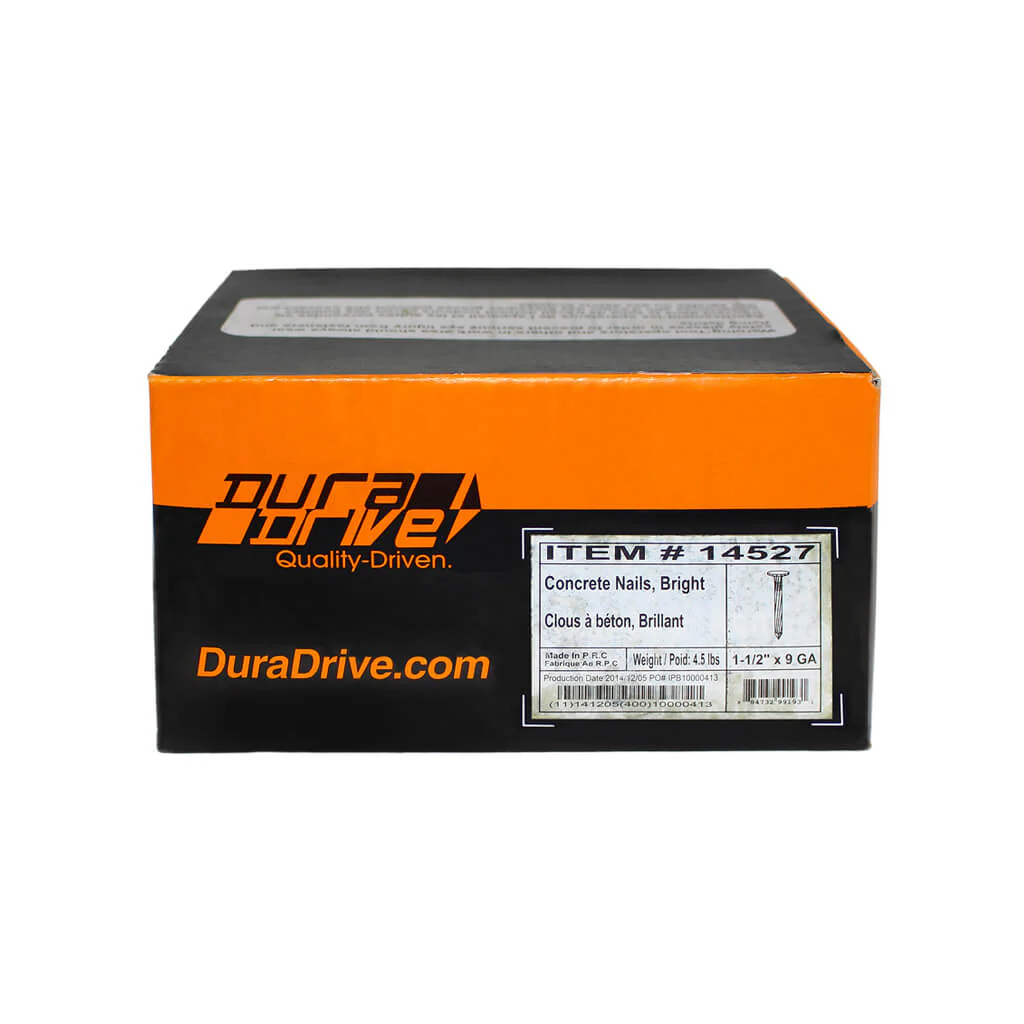 DuraDrive 1 in. 9-Gauge Bright Finish Fluted Spiral Shank Concrete Nails (4.5 lb. per Box) - Image 9