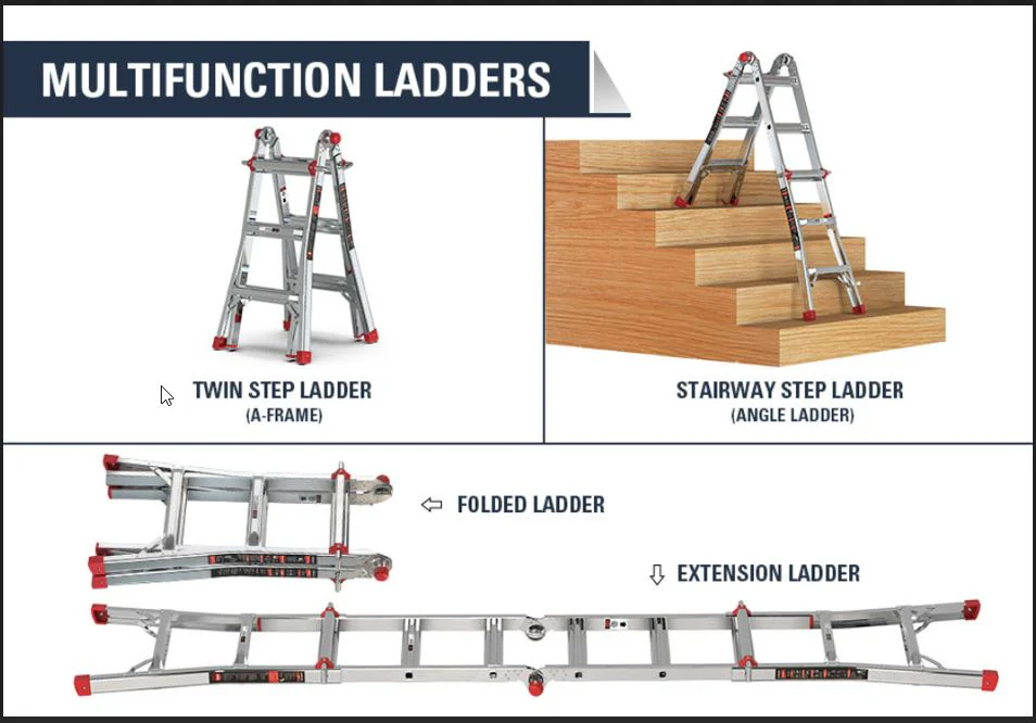 DuraDrive 22' Aluminum Multi Position Ladder, 300 Lbs. Grade 1A - Image 4