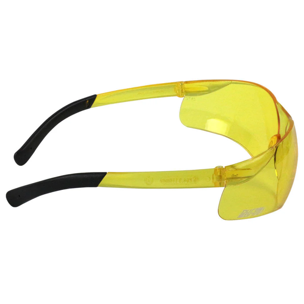 DuraDrive Low Light Amber Frameless CSA Z94.3 Sport Shaped Safety Glasses - Image 3