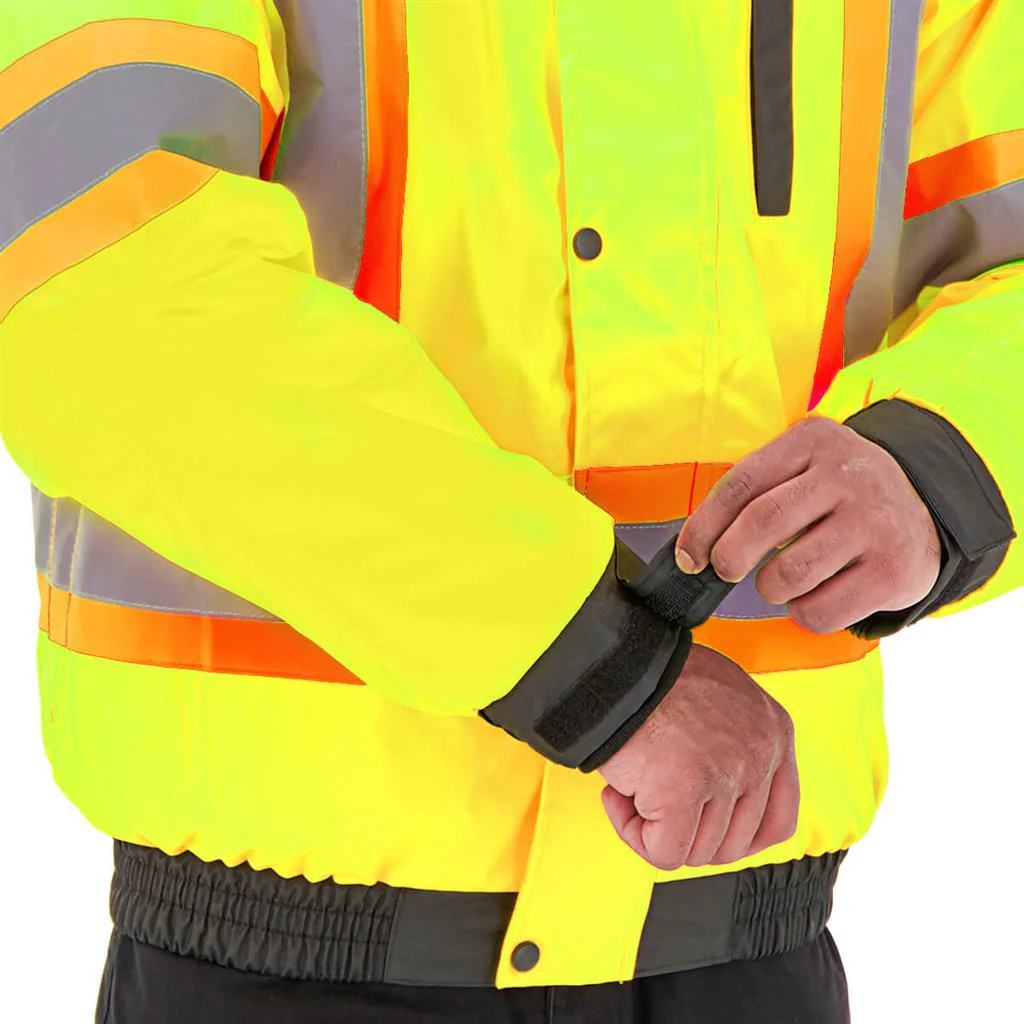 DuraDrive Basic 6-in-1 Yellow Hi-Vis Insulated Safety Traffic Winter Jacket - Image 10