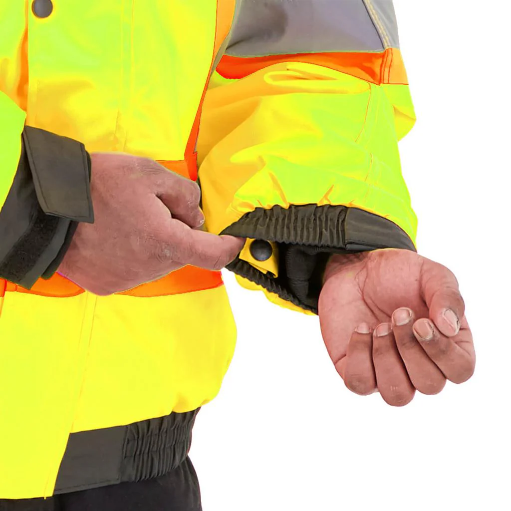 DuraDrive Basic 6-in-1 Yellow Hi-Vis Insulated Safety Traffic Winter Jacket - Image 9