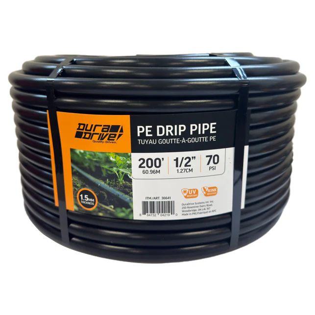 DuraDrive 1/2 in. x 200 ft. Black PVC Drip Pipe Tube