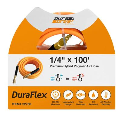 DuraDrive DYPA14100F 1/4 in. x 100 ft. Hybrid Polymer Air Hose with Swivel Fitting - Image 7
