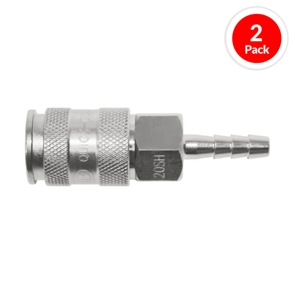 DuraDrive EC20H 1/4 in. Zinc Coated H-Tube Quick-Connect Coupler Air Hose Fitting (2-Pack)